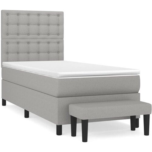 Maison Chic Box spring postelja - Vzmetna postelja z vzmetnico svetlo siva 90x190 cm blago SL7725, (21904689) Cene