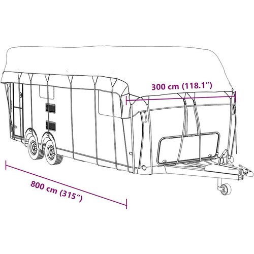  pokrivač karavana sivi 800x300 cm netkana tkanina Slike