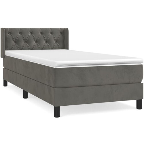 Maison Chic Box spring postelja - Vzmetna postelja z vzmetnico temno siva 80x200 cm žamet SL20720, (21890840) Slike