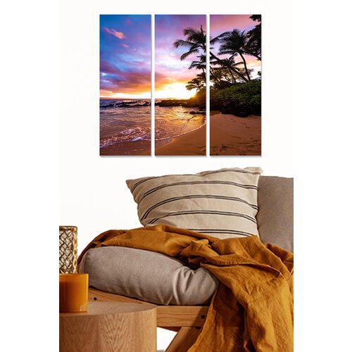 Wallity MDF1244522782 multicolor decorative mdf painting (3 pieces) Cene