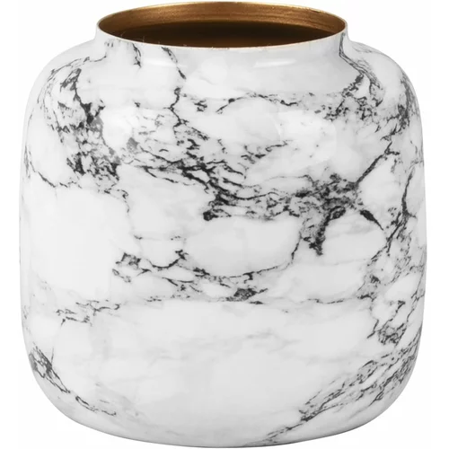 PT LIVING bijelo-crna željezna vaza Marble, visina 19,5 cm
