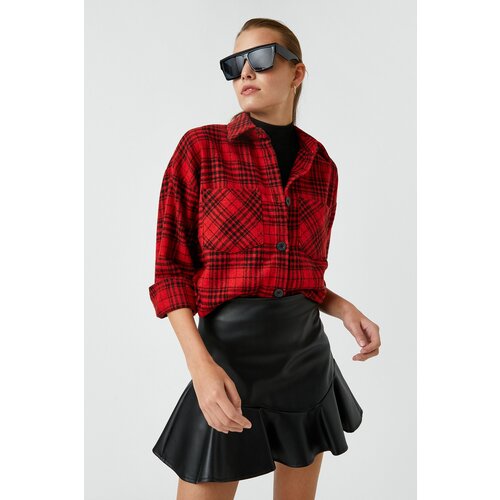Koton Women&amp;#039;s Black Plaid Shirt Slike