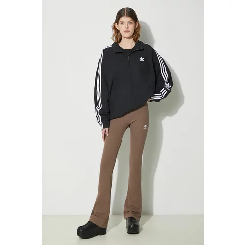 Adidas Hlače za žene, boja: smeđa, trapez, visoki struk