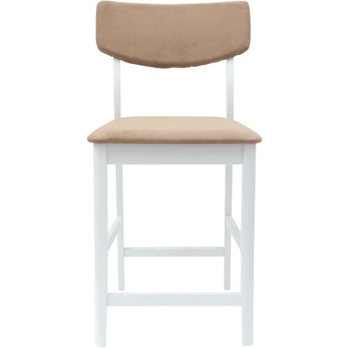 Trpezarijske stolice 2 pcs Bijelo 48 x 49 x 95 cm - Bijela i smeđa Slike