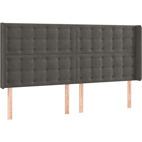  Uzglavlje s u&amp;scaron;ima tamnosivo 163x16x118/128 cm bar&amp;scaron;unasto Slike