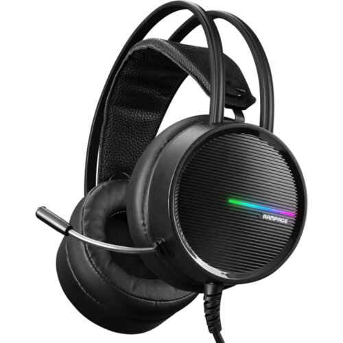 Slu&scaron;alice sa mikrofonom gaming RAMPAGE RM-K3 CASHE PLUS, dugi mikrofon, USB 7.1, Rainbow LED, black, fleksibilne podesiva traka za glavu Cijene