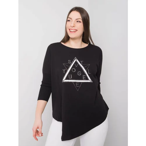 Fashion Hunters Black asymmetrical blouse size plus