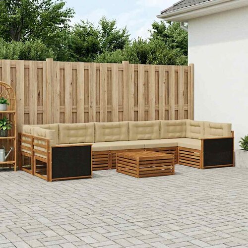  Set vanjskih sofa 8 kom. Prirodna i bež Smeđa Cene