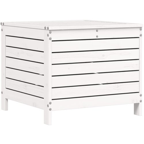  Vrtni tabure bijeli 62 x 63,5 x 53,5 cm od masivne borovine Slike