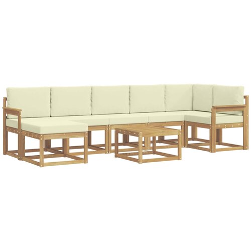 vidaXL Zunanja garnitura za sedenje 8 pcs Bela in krem Poliester, (5000281106) Cene