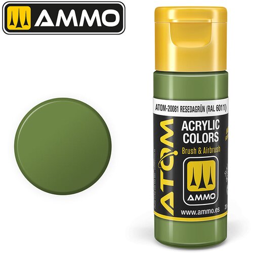 AMMO by MIG Jimenez Ammo ATOM Color Resedagr&amp;uuml;n RAL 6011 (Reseda zelena RAL 6011) - ATOM-20081 Slike