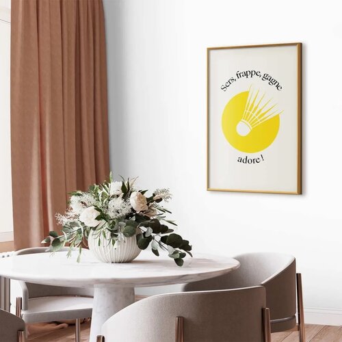  Plakat - Shuttlecock Against the Yellow Sun 60x90 Zlatni okvir Slike
