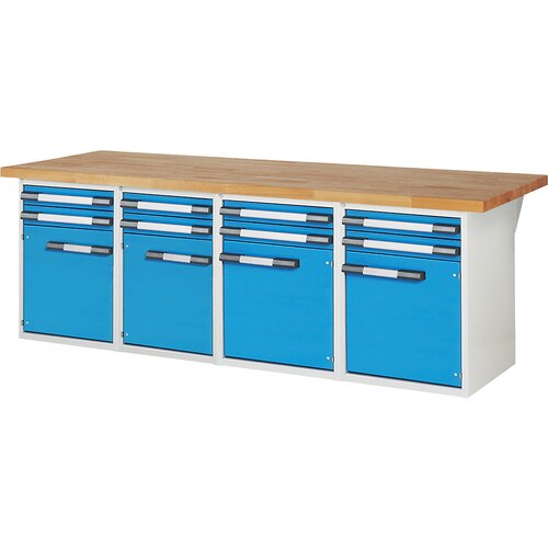 eurokraft pro delovna miza, modularni sistem serije 7, 8 predalov, 4 vrata, šxg 2500 x 900 mm Cene