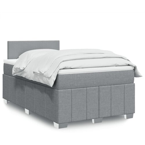 vidaXL Boxspring postelja z vzmetnico svetlo siva 120x190 cm blago Cene