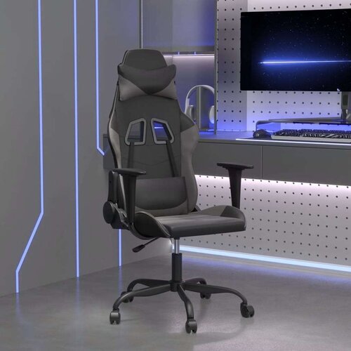  Masažni gaming stol črno in siva umetno usnje Cene