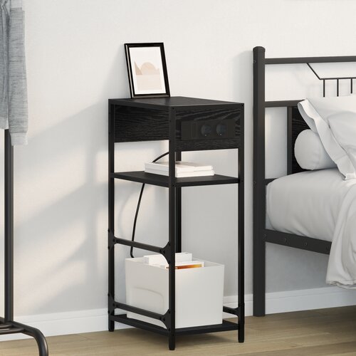 VidaXL Noćni ormar Crni hrast 40 x 27 x 76 cm Konstruirano drvo Slike