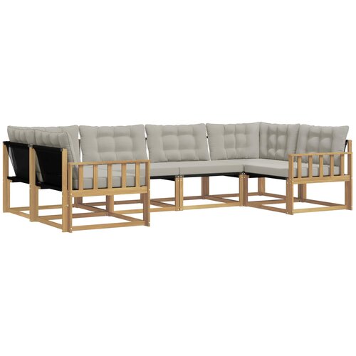 vidaXL Zunanja garnitura za sedenje 6 pcs Bela in svetlo siva, (5000281885) Cene