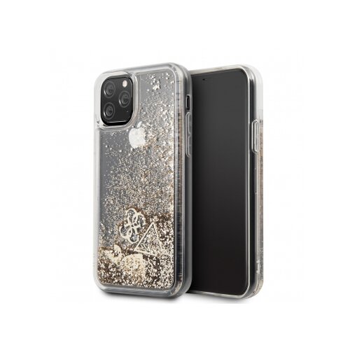 Guess GUHCN61GLHFLGO silikonski ovitek za iPhone 11 - prozoren z zlatimi bleščicami Cene