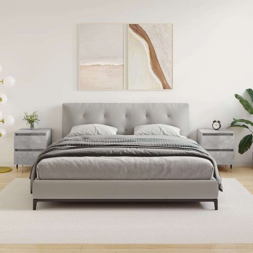  Noćni ormarići 2 kom boja betona 40x35x50 cm konstruirano drvo Cijene