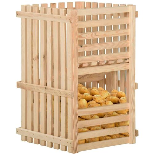 VidaXL Kutija za krumpire 50 x 50 x 80 cm od masivne borovine Slike