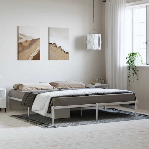 Metalni okvir za krevet bijeli 183x213 cm Slike