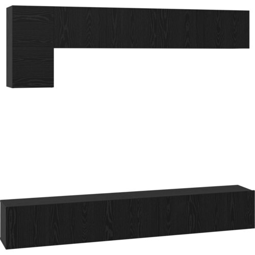 VidaXL Set TV komoda s policom Ostalo s pohranom s vratima 5 pcs Crni hrast 100 x 30 x 30 cm Slike