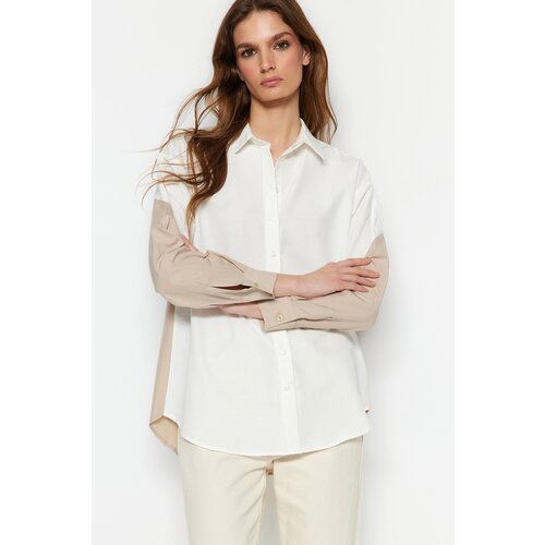 Trendyol Shirt - Ecru - Oversize Slike
