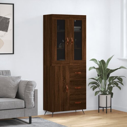 The Living Store Visoka komoda rjav hrast 69,5x34x180 cm inženirski les - Visoka Omara, (21430599) Cene