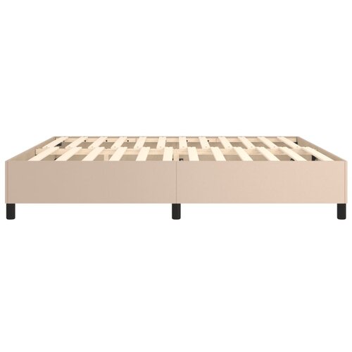  Okvir za krevet s oprugom boja cappuccina 200x200 cm od umjetne kože Slike