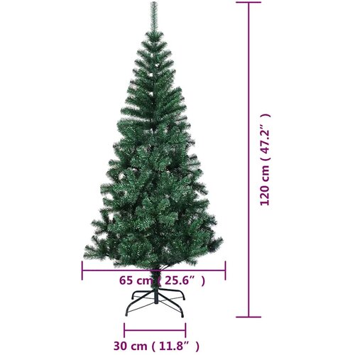  Umjetno božićno drvce s obojenim vrhovima zeleno 120 cm PVC Slike