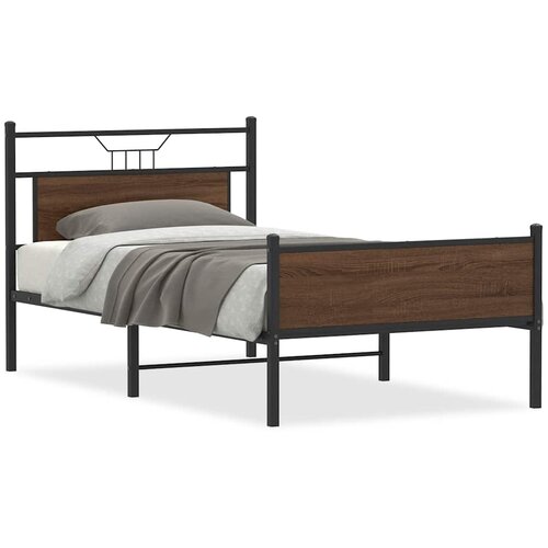 Maison Chic Postelja za odrasle - Posteljni Okvir brez vzmetnice hrast 100x200 cm inženirski les, (22082534) Slike