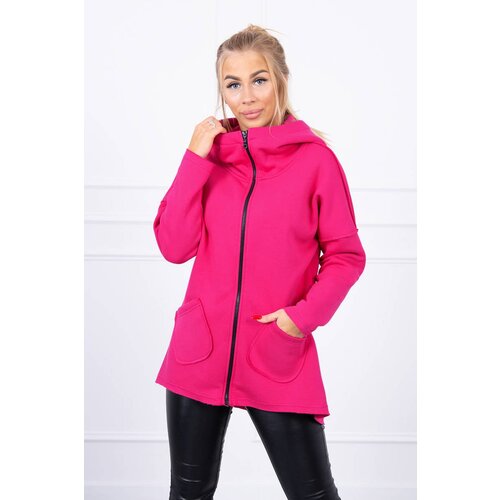 Kesi Insulated sweatshirt with a longer back and fuchsia pockets Slike