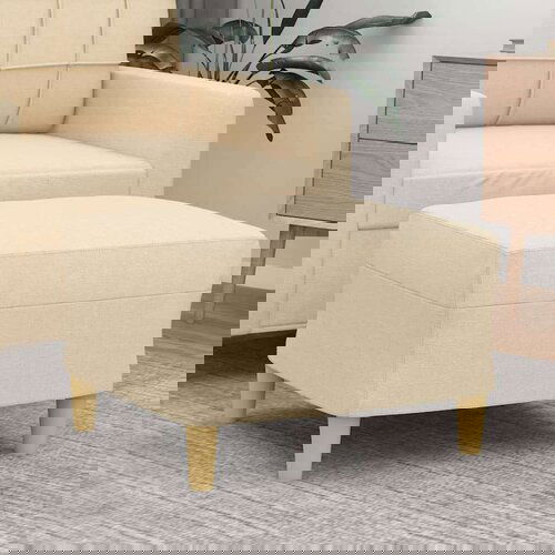  Tabure krem 60 x 50 x 41 cm od tkanine Slike