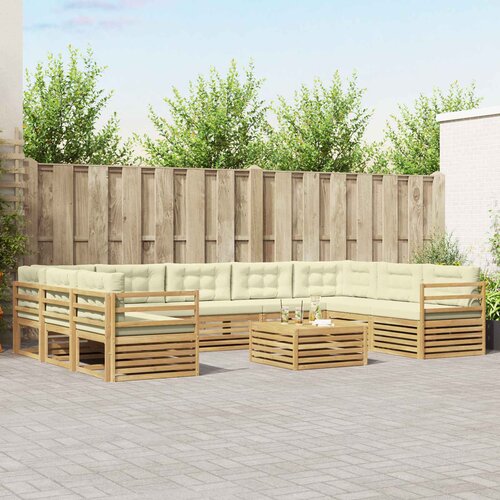  Set vanjskih sofa 10 kom. Bijela i krem Poliester Cijene