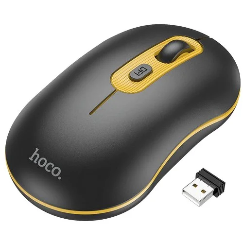 hoco. bežični miš optički 1600 dpi 2,4 GHz, USB nano Black/Yellow