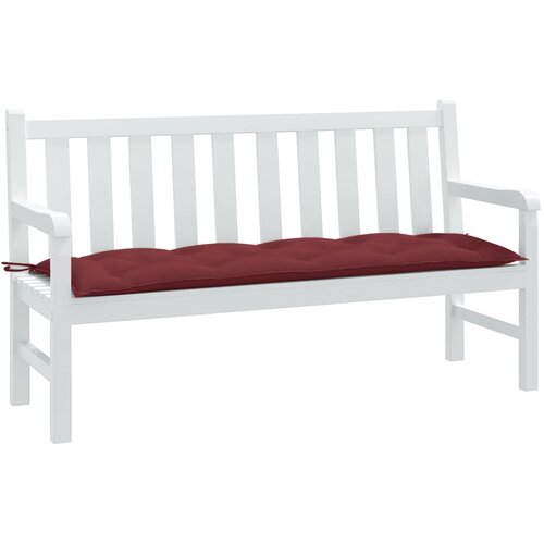  Jastuk za vrtnu klupu crvena boja vina 150x50x7 cm od tkanine Slike