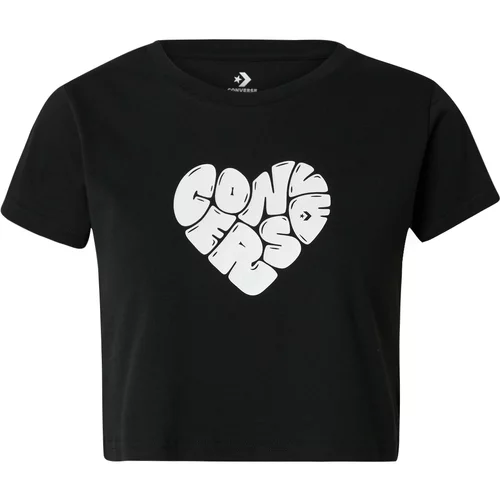 Converse Majica 'HEART' crna / bijela