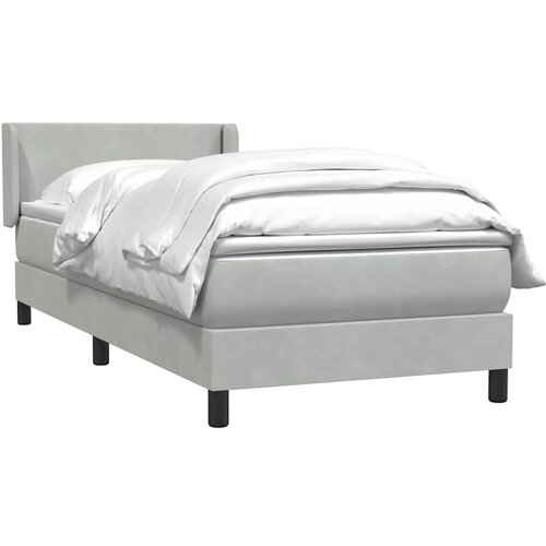 Box Spring krevet s madracem svijetlo sivi 80x220 cm samt Slike