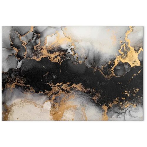  Slika - Golden explosions &amp;ndash; abstract pattern inspired by marble 60x40 Na talijanskom platnu Slike