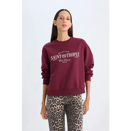 Defacto Regular Fit Crew Neck Printed Sweatshirt