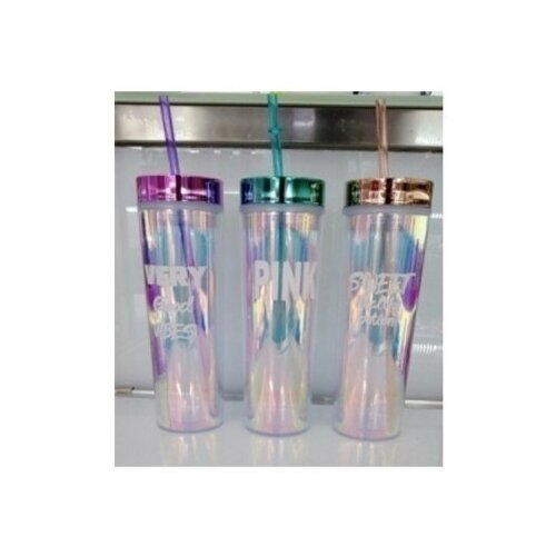 Lavine, čaša sa cevčicom, plastična, summer, 400 ml, miks ( 705512 ) Slike