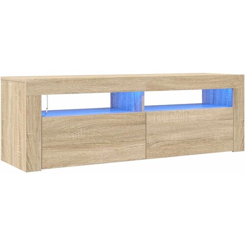  TV ormarić s LED svjetlima boja hrasta sonome 120 x 35 x 40 cm Smeđa Slike