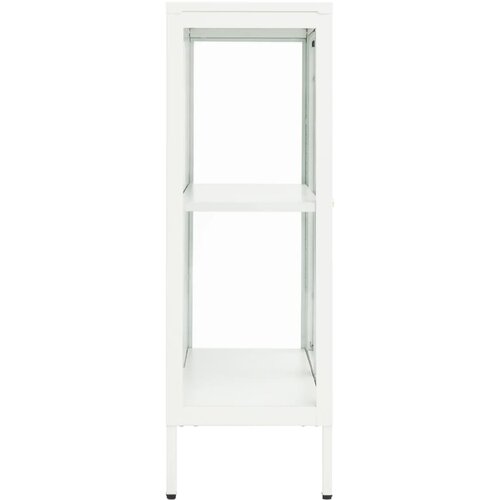  Komoda bijela 75 x 35 x 105 cm od čelika i stakla Slike