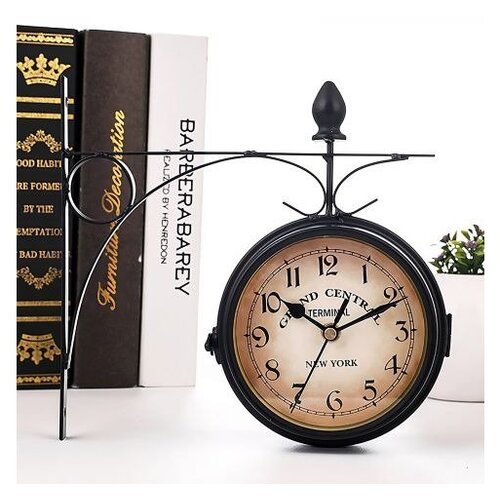  Retoo O640 dvostrani zidni retro ura Grand Central 24 cm Slike