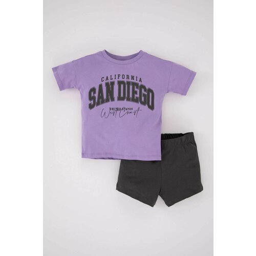 Defacto Baby Boy Printed Short Sleeve T-Shirt Shorts 2-Pack Set Slike