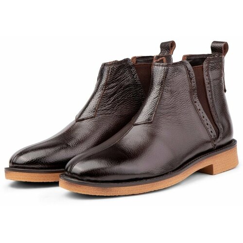 Ducavelli Leeds Genuine Leather Chelsea Daily Boots With Non-Slip Soles Brown. Slike