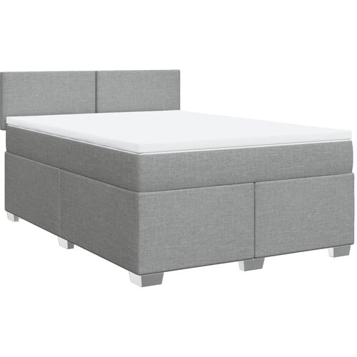 Maison Chic Box spring posteljni - Vzmetna postelja z vzmetnico svetlo siv 140x190 cm blago SL24331, (21890852) Cene