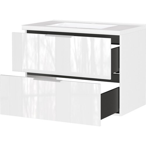 Germania Bela stenska omarica za pod umivalnik v sijajnem dekorju 81x61 cm Celano &amp;ndash; Slike