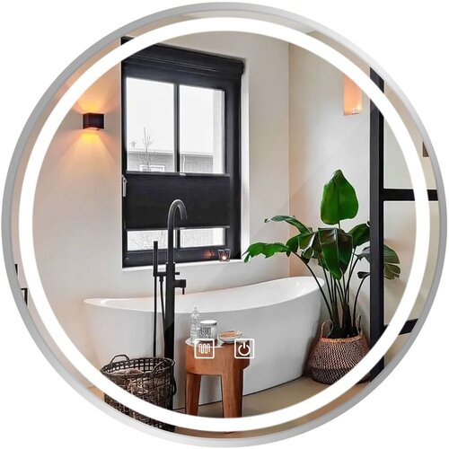 Tutumi stensko ogledalo led 60cm mmj brush silver Slike