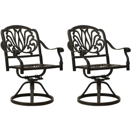 vidaXL Okretne vrtne stolice od lijevanog aluminija 2 kom brončane